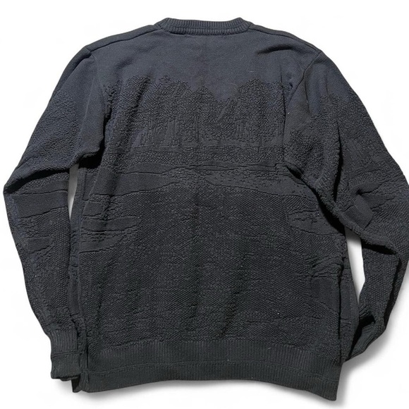 Black Golf Embroidered Men's Sweater - Picture 4 of 4